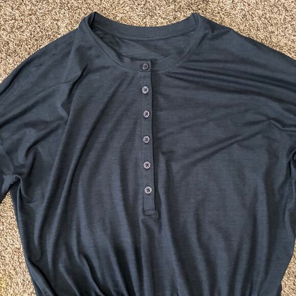 Vuori Lux Long Sleeve Jumpsuit Heathered Midnight Large* Athleisure Loungewear - Picture 4 of 9